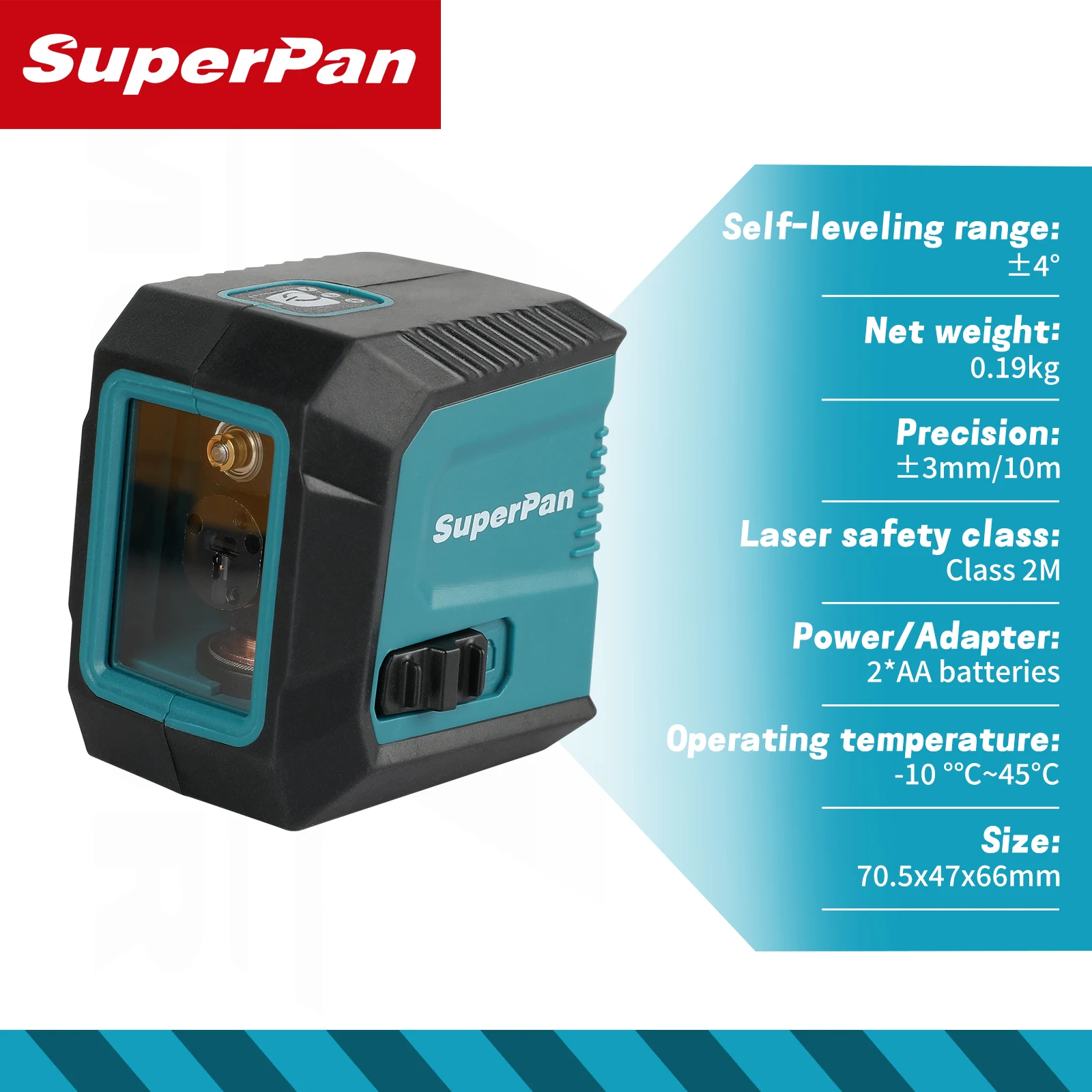 

2-линейный лазерный уровень Superpa Mini с высокоточным портативным лазерным инструментом с автоматическим выравниванием, заказы поставляются с батарейным питанием