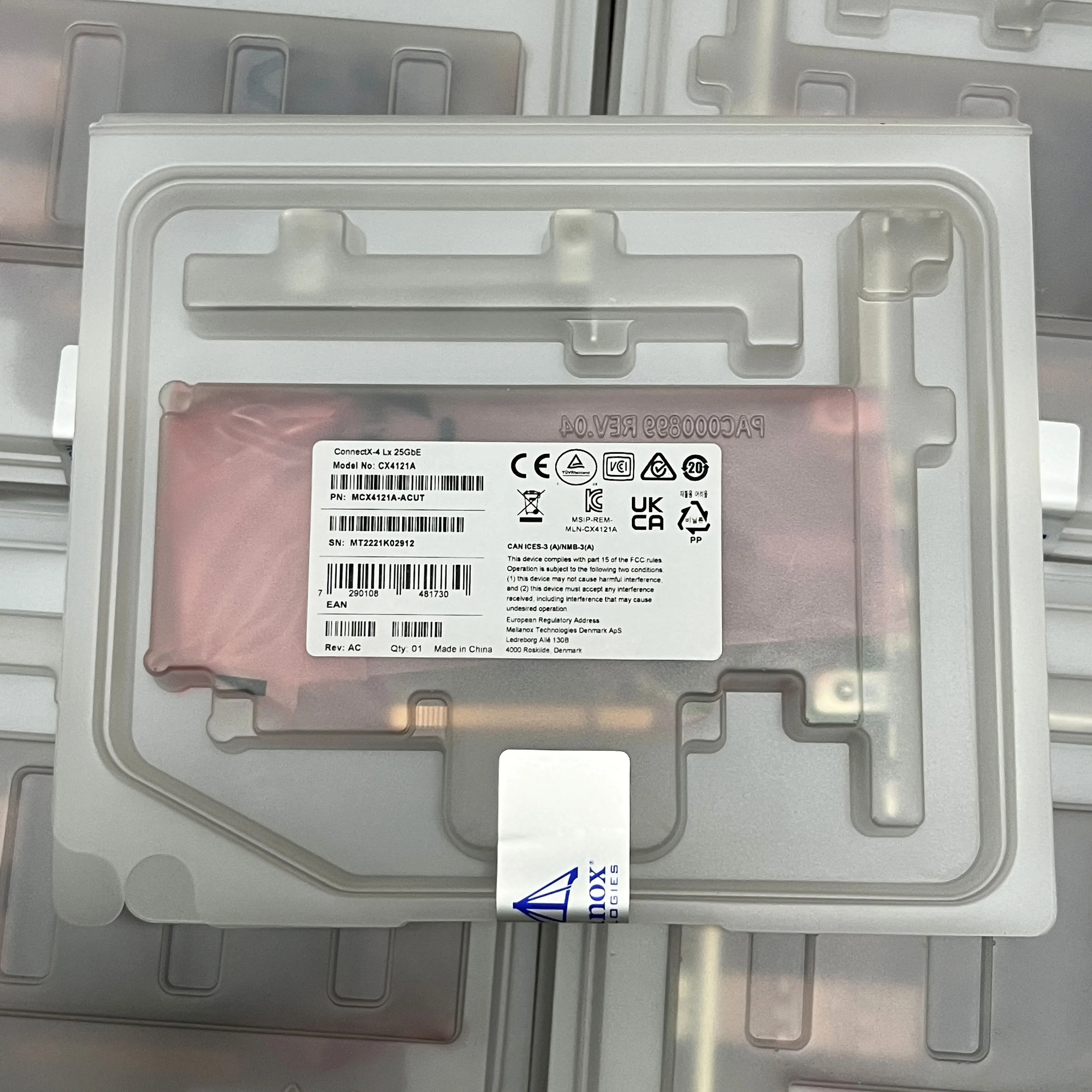 MCX4121A-ACUT CX4121A Mellanox ConnectX-4 Lx 25GbE การ์ดเชื่อมต่อเครือข่าย PCIe โรงงานใหม่ปิดผนึก UEFI เปิดใช้งาน