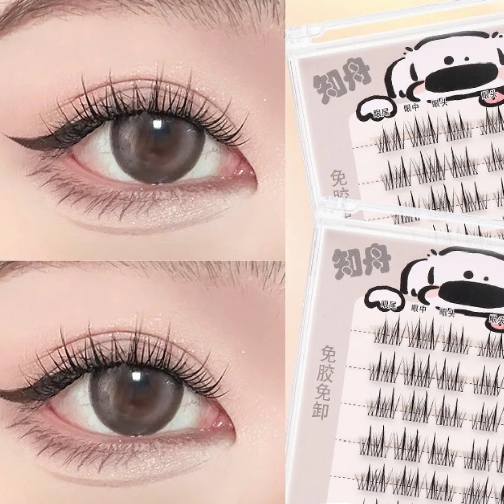 달콤한 DIY 셀프 접착 속눈썹 클러스터, 가볍고 재사용 가능한 접착식 인조 속눈썹, 만화 스타일 개별 인조 속눈썹 클러스터, 여성용