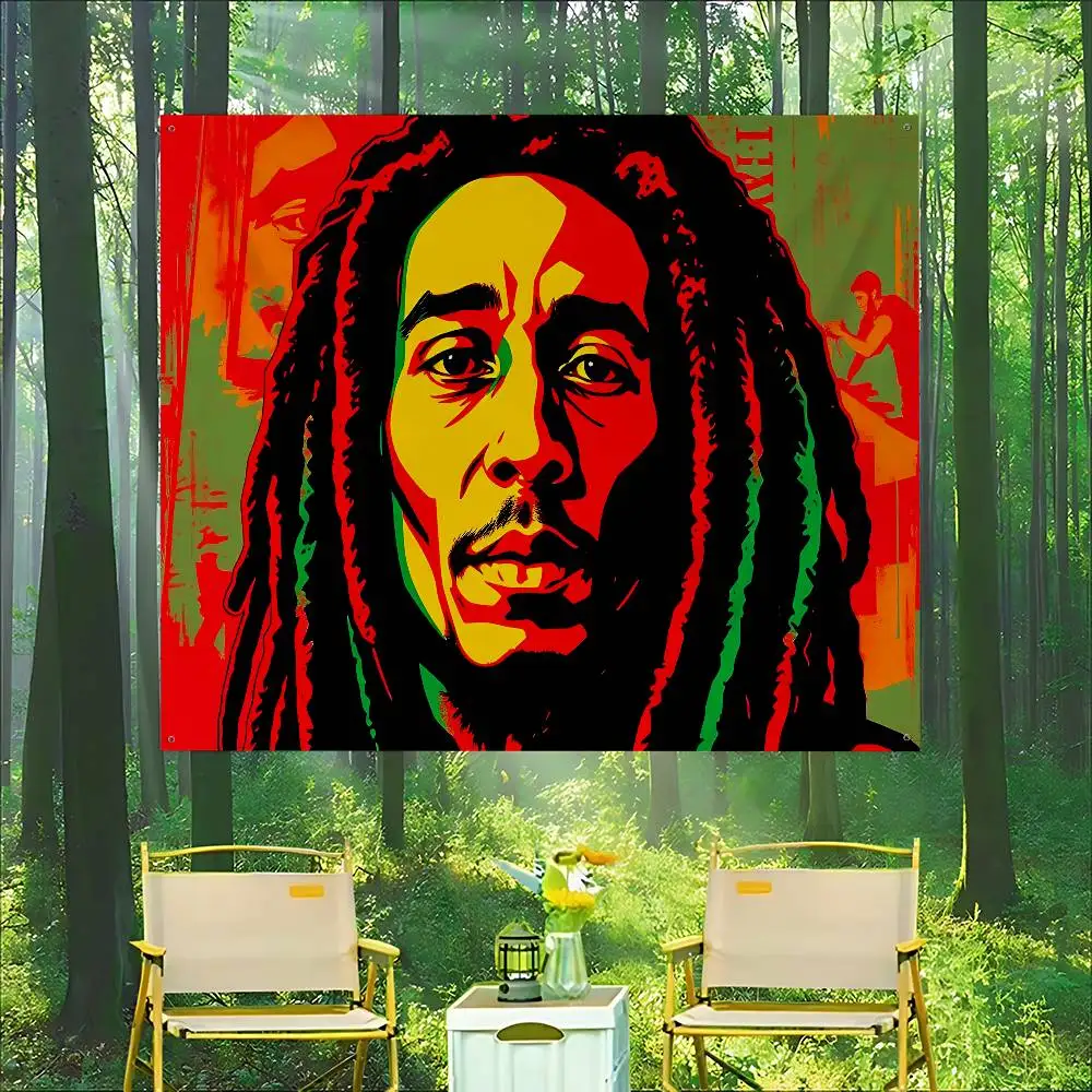 Bob Marley Rasta Lion High End Quality Banner Printing Artistic Atmosphere Style Camping Flag