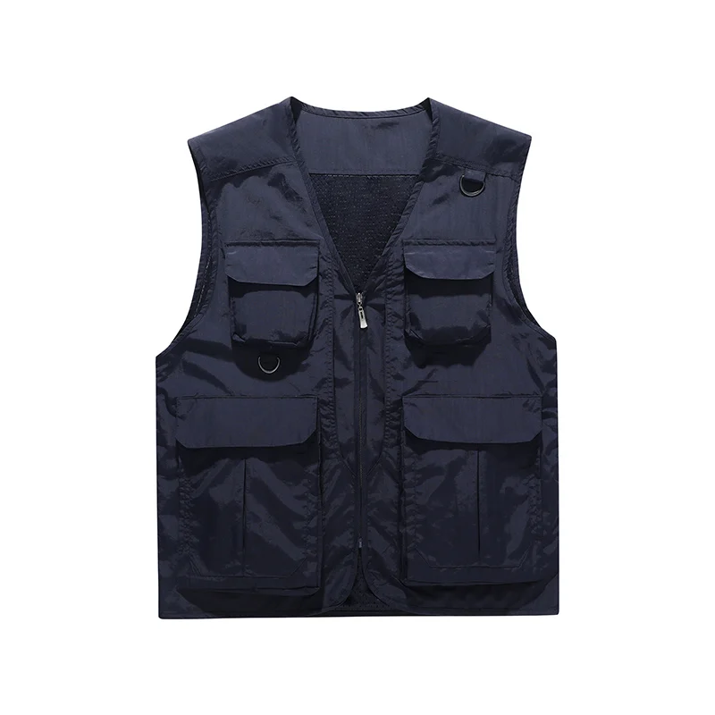 

New Fashionable Multifunctional Detachable Loose Casual Vest Men's Zipper Spring Autumn Vests Workwear Men's Multi Pocket Vest