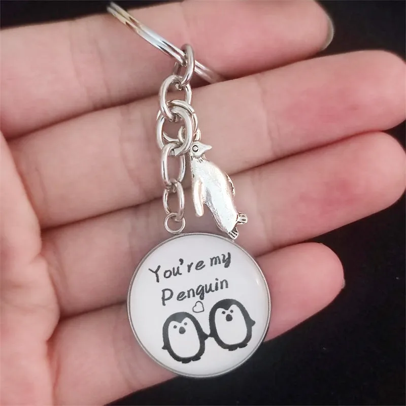 Unique Keychain Cute You Are My Penguin Keyring Pendant Lover Women Man Jewelry Accessories Gift