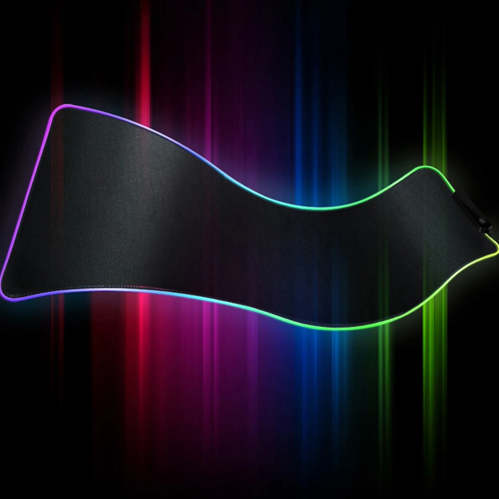 

RGB Gaming Mouse Pad Bright Colors Nonslip Computer Accessories LED Desk Mat Waterproof Dirt Resistant Power Off Memory