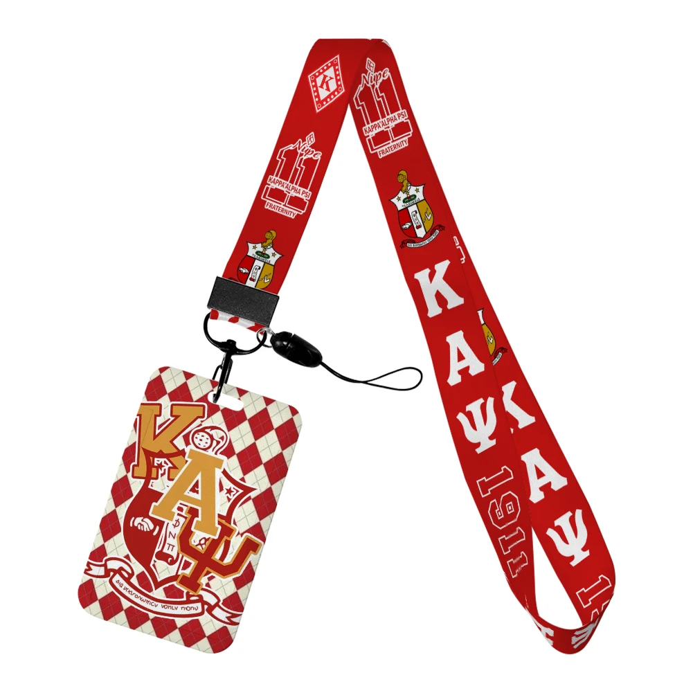 

Sorority Fraternity Card Holder Work Permit Name Badge with Keychains Student Id Card Lanyard Holder Accessories