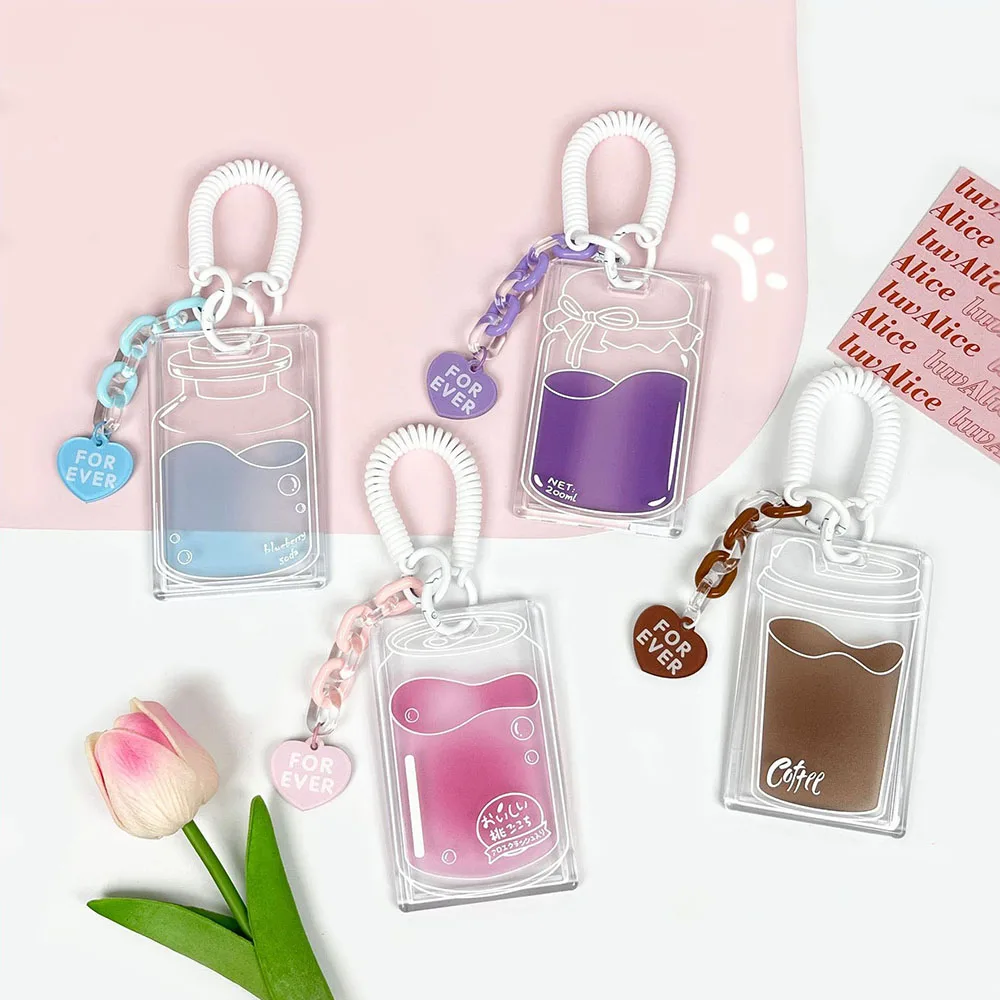 INS Acrylic Transparent Photocard Holder Idol Photo Card Sleeve Access Control Small Card Hard Shell Double Card Protective Case