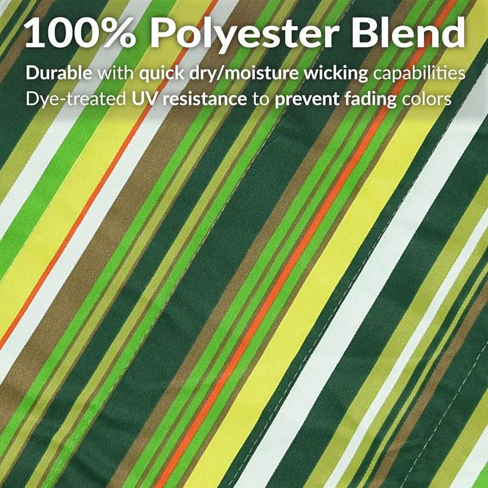 Quilted Double Outdoor Hammock with Spreader Bars - 450-Pound Capacity for Melon Stripe Design