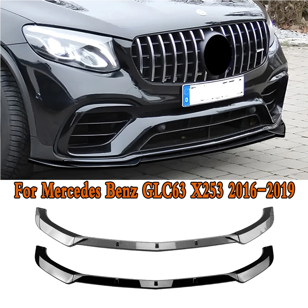 

For Mercedes Benz GLC63 X253 2016-2019 Car Front Bumper Lip Splitter Diffuser Lip Body Kit Car Spoiler Bumper Accessories