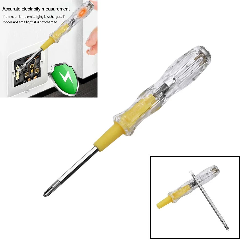 100-500V Test Pen Portable Flat Screwdriver Electric Tool Hand Tool LED Voltage Tester Multipurpose Non-contact Circuit Test Pen