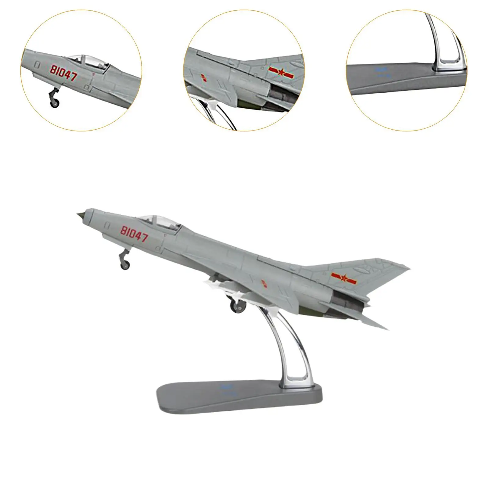 1/72 Scale J7 Fighter Diecast Alloy Model Simulation Souvenir Airplane with Base Collection Aircraft for TV Cabinet Bedroom