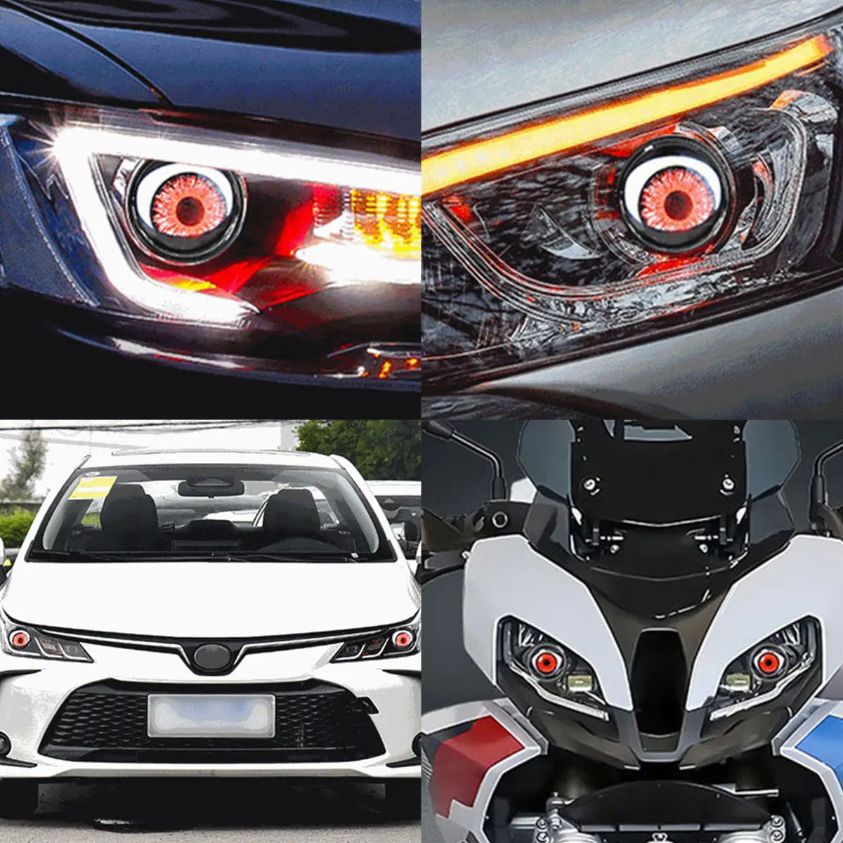 LED Dynamische Devil's Eye Lenslichten 3-inch Mistlamp Ogen Retrofit Kits voor Motor Auto Afstandsbediening Moto Accessoires