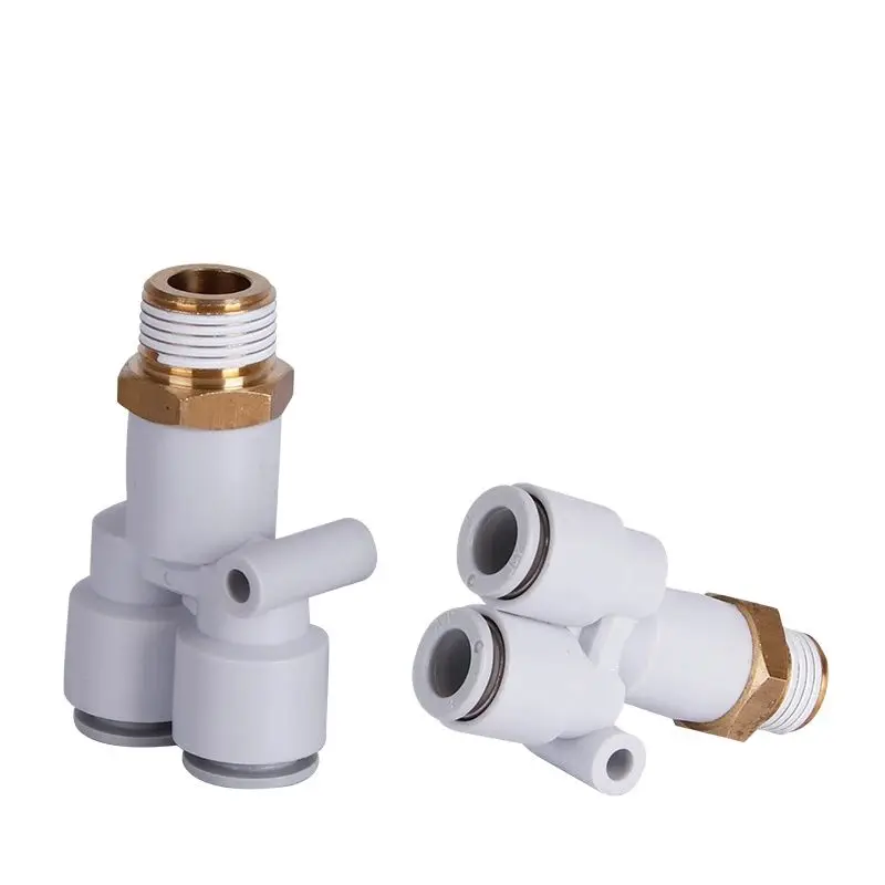 1 PCS  Y-Type External Thread Gas Pipe Joint KQ2U04/06/10/12-M5/M6/01S/02S/03S/04S Pneumatic Air Fittings Connector