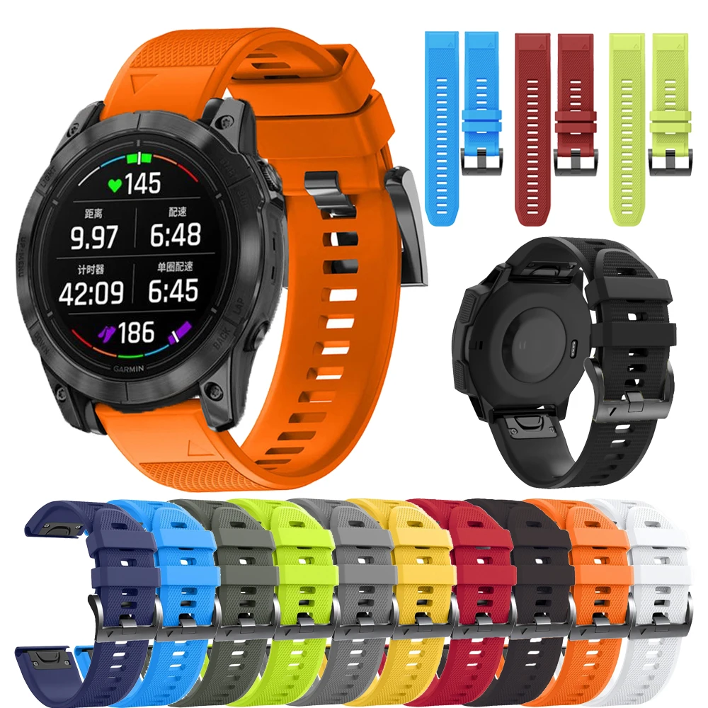 Official Silicone Watch Band For Garmin Fenix E 8 47mm 51mm 7 7X 6 6X/Epix Pro/TACTIX/Enduro 3 Strap Bracelet QuickFit 22mm 26mm