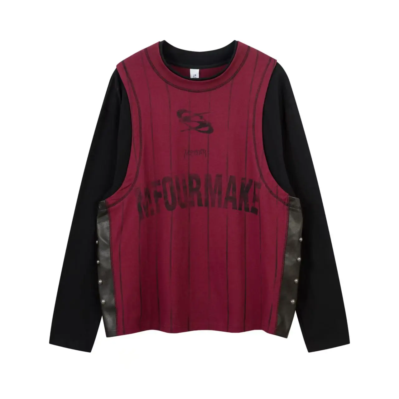 

Футболка Spor Long Sve с винтажным американским дизайном в полоску, цветной вставкой на плече, для весны и осени