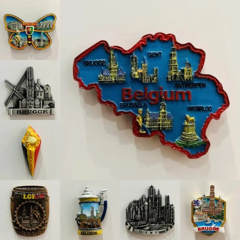 

Belgium Souvenirs Brussels Fridge Magnets Gent Brugge Fridge Stickers Home Decoration Wedding Gifts