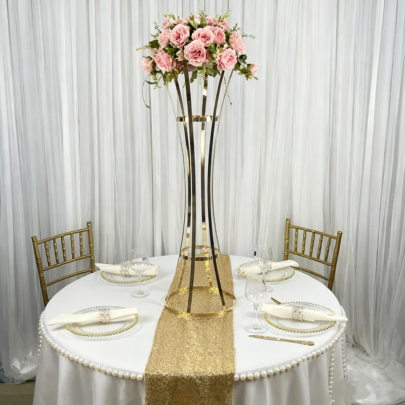 

Wedding Party Store Store flower stand golden iron wedding props shelf ornaments electroplated decorative flower