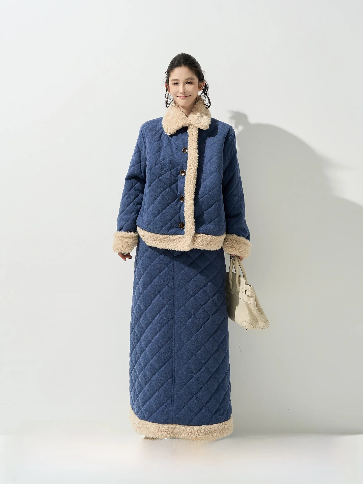 

Комплект Wutong: Утепленный хлопковый кардиган с длинными рукавами и юбка, свободный крой, в корейском стиле, для повседневной носки, тонкий, стандартный размер