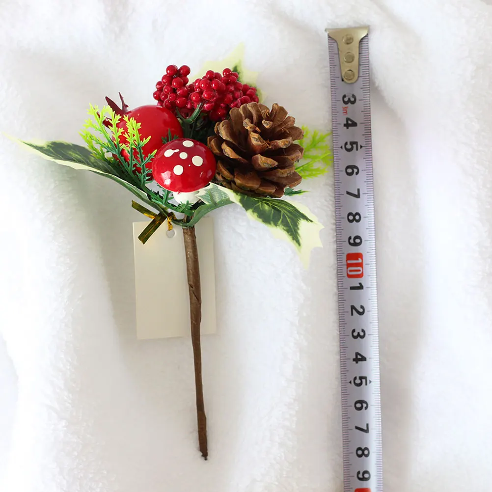 

10 Pcs Winter Christmas Ornaments Xmas Garland Mushroom Berry Pomegranate Branch