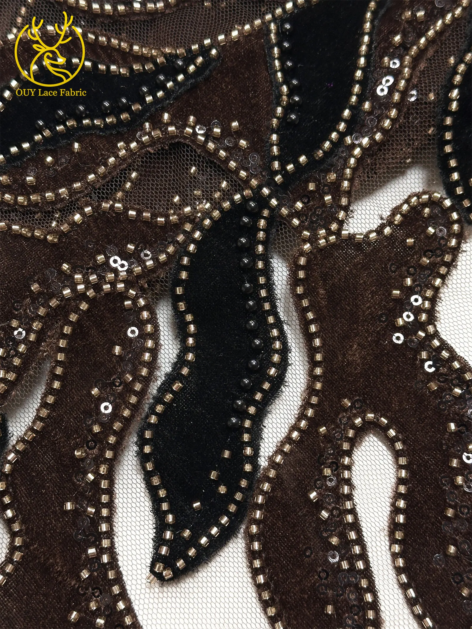 Roter Samtstoff mit Perlen und Pailletten, Spitzenstoff 2026, eleganter bestickter Tüllstoff für Bräutigam, französisches Hochzeitskleid, Abendkleid, zum Nähen, 5 Yards – Detail 24