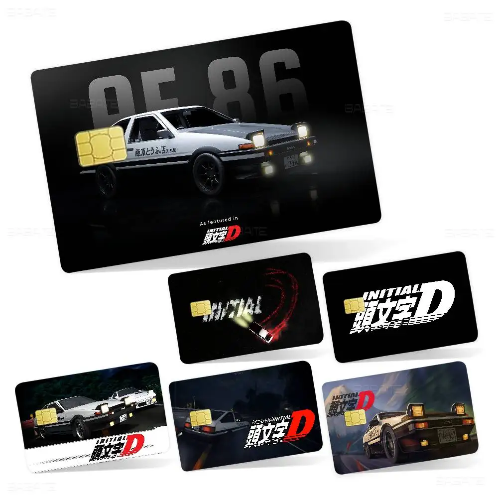 Car Anime Initial D Credit Card Skin Stickers for VISA Bank Card Transportation Card Waterproof Sticker Anti-scratch Women Gift