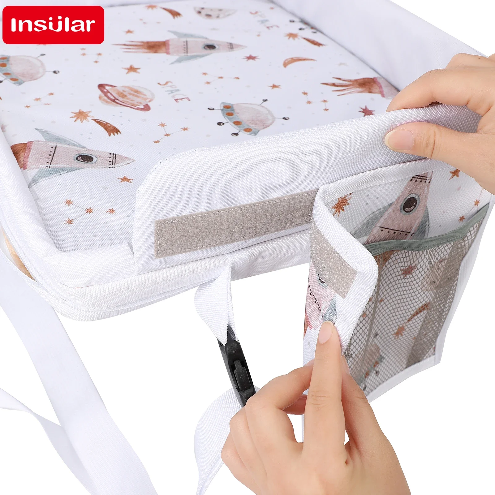 กระดานเขียนแบบพกพาสำหรับเด็กในรถยนต์ พร้อมกระเป๋าเก็บของสำหรับแท็บเล็ตและอุปกรณ์วาดภาพ