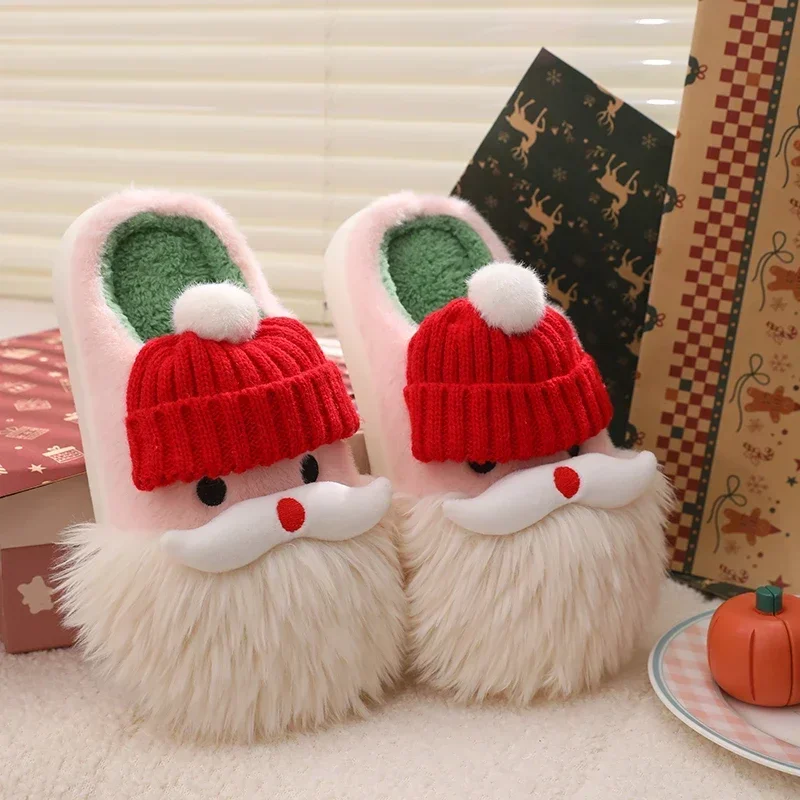 

Women Christmas Slippers Ladies Fall Winter Outdoor Cotton Non-slip Shoes Female Comfort Party Santa Claus Slipper