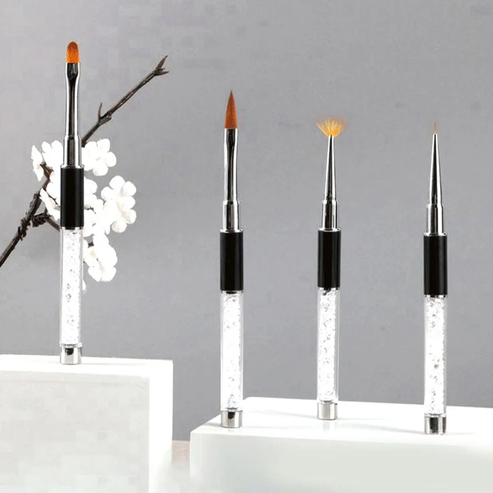

2pcs Art Flower Pen Metal Rod DIY Drawing Tool Long Handle Manicure Pens For Nail Carving Supply Nail Brush