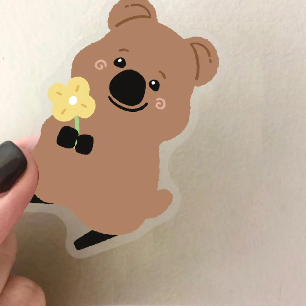 

10/30/50PCS Cartoon Animal Cute Fun Quokka Doodle Stickers Decorative Skateboard Luggage Water Cup Scrapbook Transparent Sticker