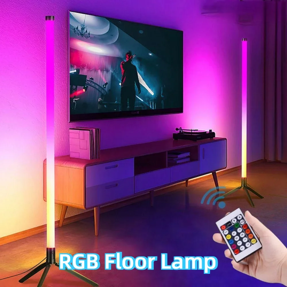 

Rgb LED Floor Lamp Bright Tall Standing Lamp Standard Room Decor Corner Bedside Lamp Mood Light Home and Decoration Interior