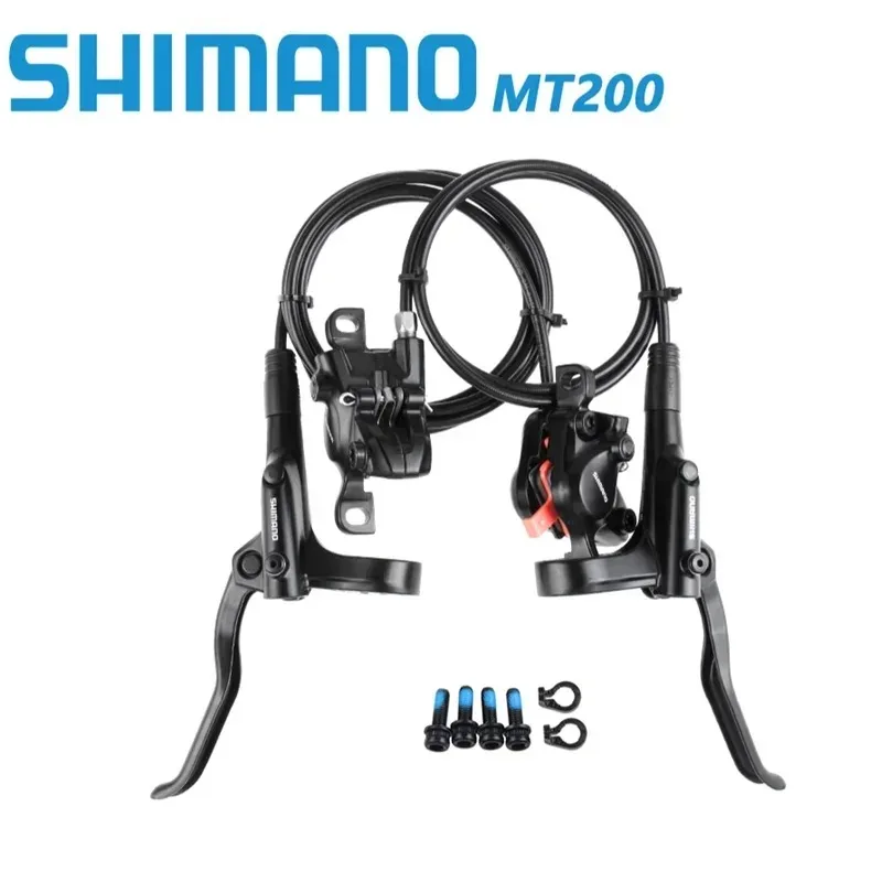 Shimano MT200 Hydraulic Disc Brake Kit for Mountain MTB Bike with Front 100cm Rear 170cm Hose One-Piece Integrated Lever