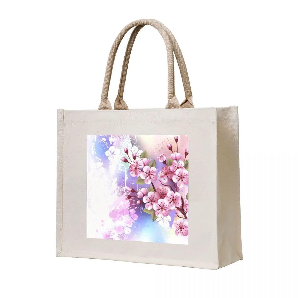 

Pink Sakura on Painting Background Tote Bag tote bag men bag luxury women Women's shopper Large bags for women