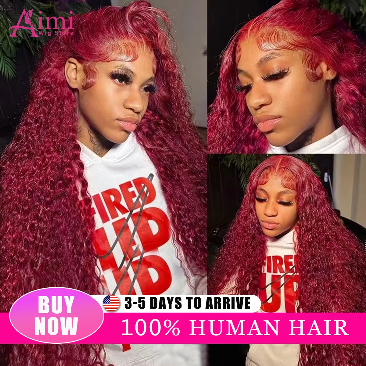 200 밀도 버건디 99j 컬리 13x4 HD 레이스 프론탈 가발 인모 30인치 브라질리언 워터 딥 웨이브 레드 컬러 여성용 가발