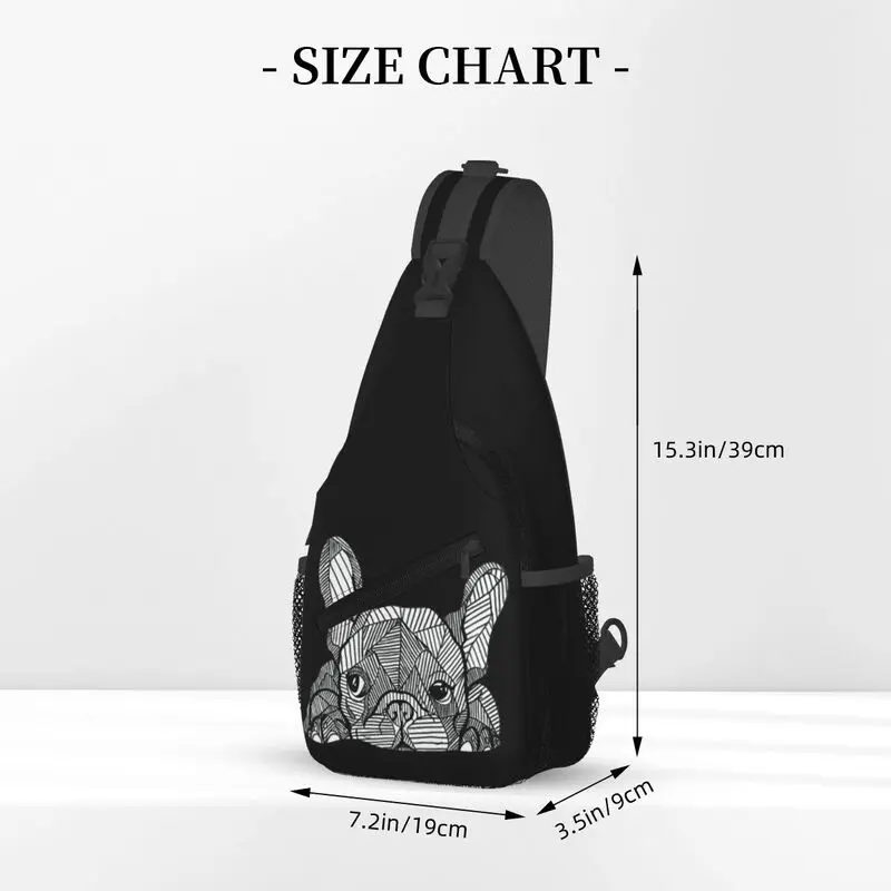 Custom French Bulldog Sling Chest Bag Custom Frenchie Dog Crossbody Shoulder Backpack for Men Cycling Camping Daypack