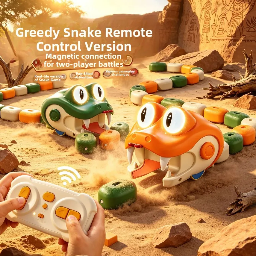 Big-eyed Snake Magnetic Hungry Snake Remote Control Battle: Eating Beads Battle - Electric Hungry Snake Remote Control Car