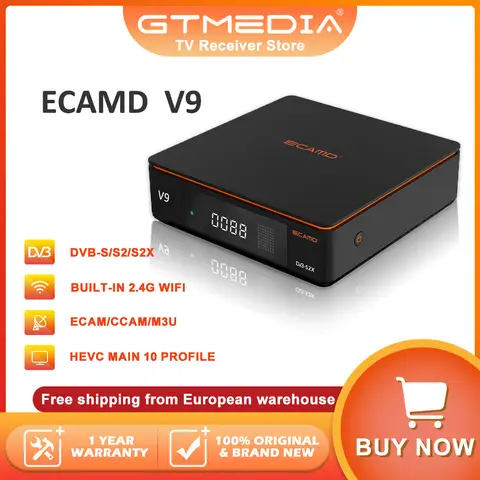 ECAMD V9 Prime HD Receiver ECAM DVB-S2X/S2/S Satellite Signal Decoder 1080P H265 Built-in 2.4G WIFI Support Update MARS Firmware