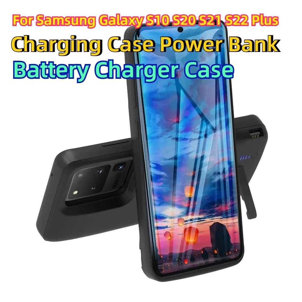 For Samsung Galaxy S10 S20 S21 S22 Plus Charging Case Power Bank Battery Charger Case