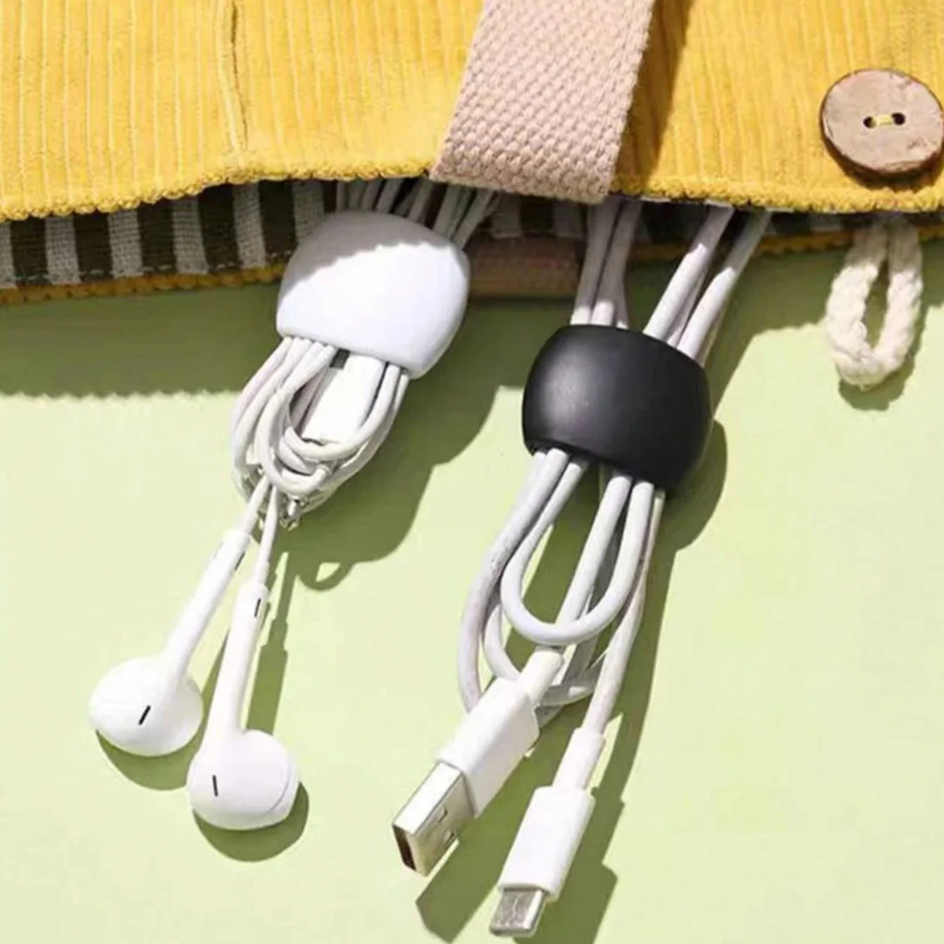 5/10 Pcs Charge Cable Protectors Travel Data Cord Clip Decoration Earphone Charging Cables Storage Buckle Cable Organizer