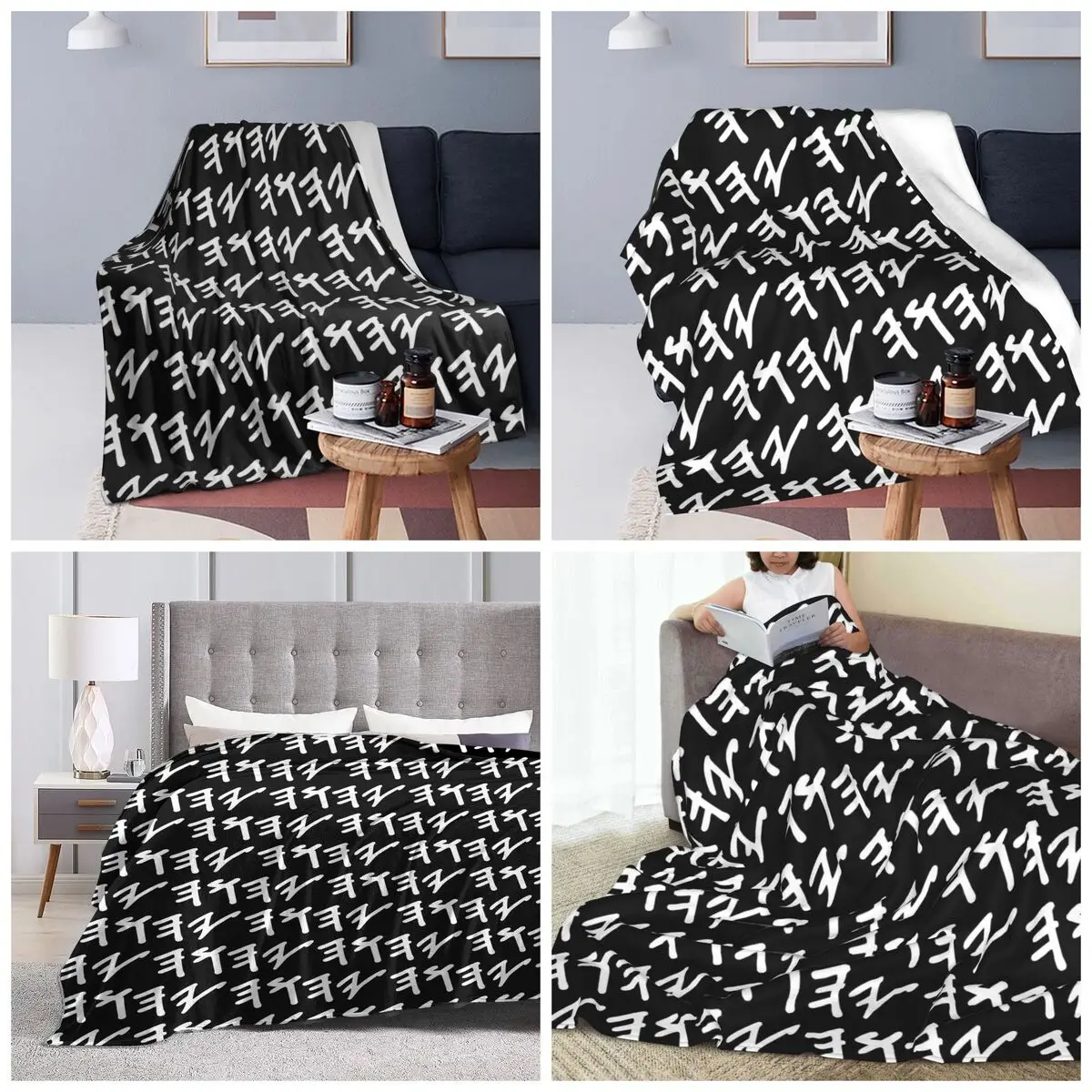 Old Hebrew Name Of God Yahuah Blanket Soft Warm Flannel Throw Blanket Bedspread for Bed Travel Home Sofa