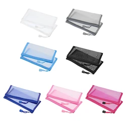 6Pcs 20x10cm Mesh Zipper Bags A6 Nylon Zip Pouch Book File Folders Stationery Pencil Case Storage Pockets Office Accessories