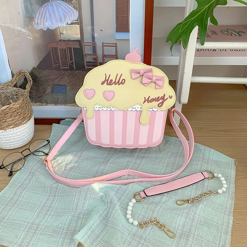 Cute Creative Cupcake Messenger Bag Girls Exquisite Fashion Shoulder Bag Children High Value Versatile Sweet Girls' Bags