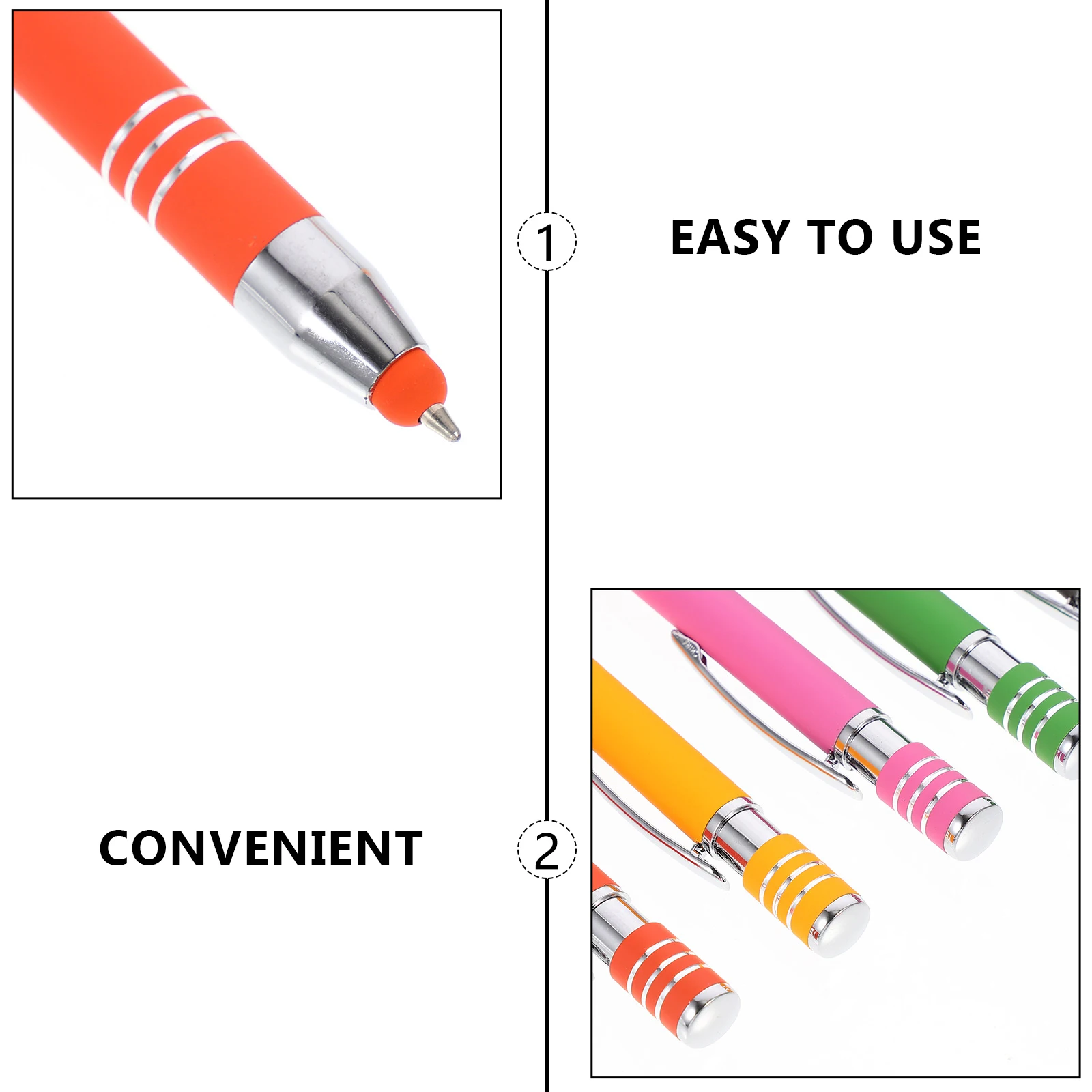 

5 Pcs Metal Ballpoint Pen Stylus for Phone Multi-function 2-in-1 Capacitive Pens Screen Touch