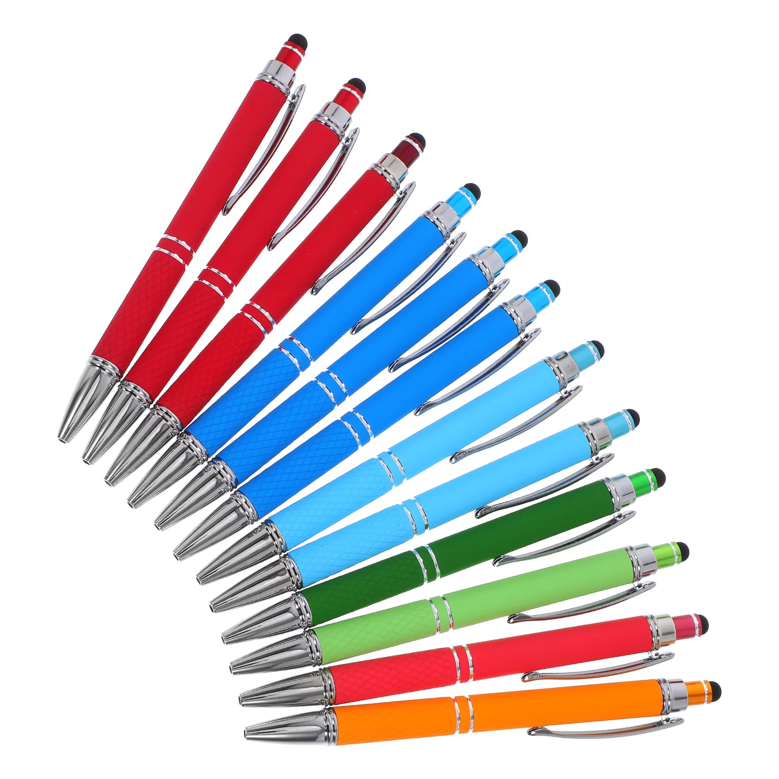 

12 Pcs Metal Ballpoint Pen Cool Pens for Girls Press Multi Ink Click Blue Gel with Stylus Tip