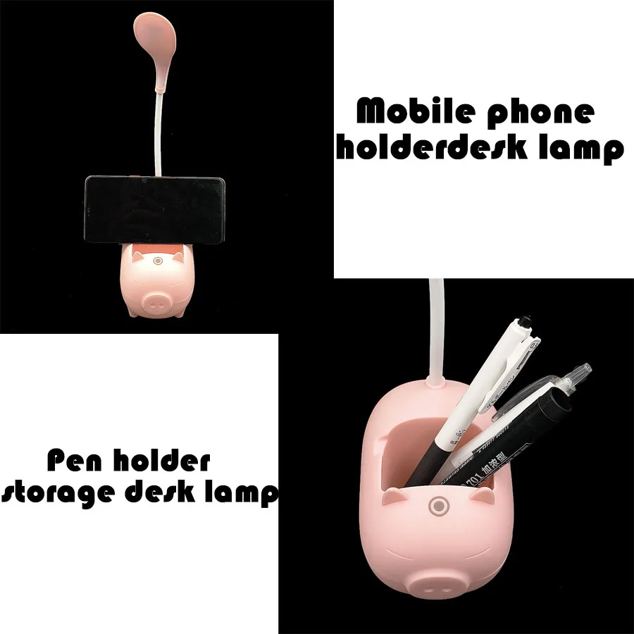 LED desk lamp USB charging pen holder student reading light touch screen desktop learning night light