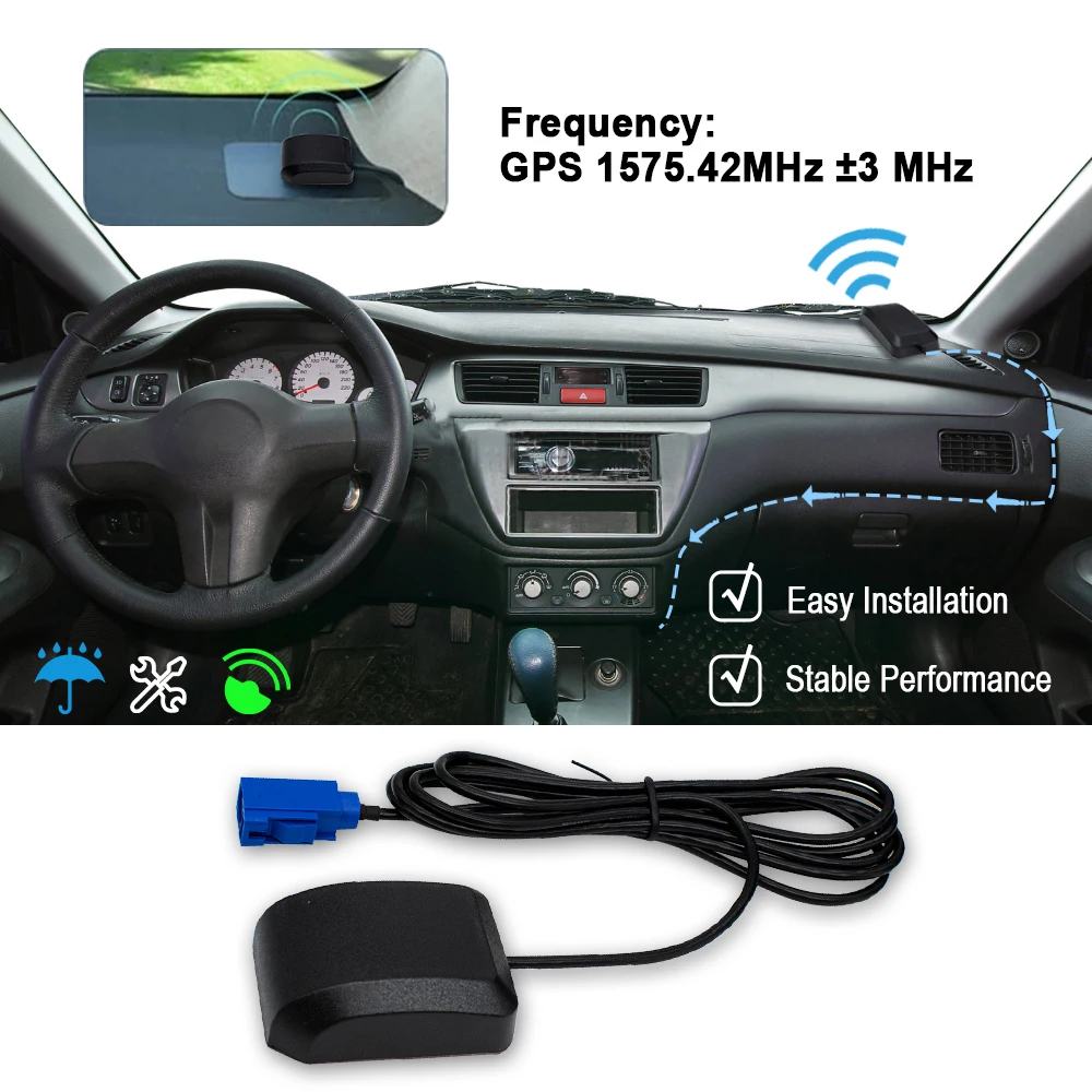 1/2/3/5/10/20pcs Universal Vehicle GPS Receiver with Fakra C Blue Connector Active Navigation GPS Antenna