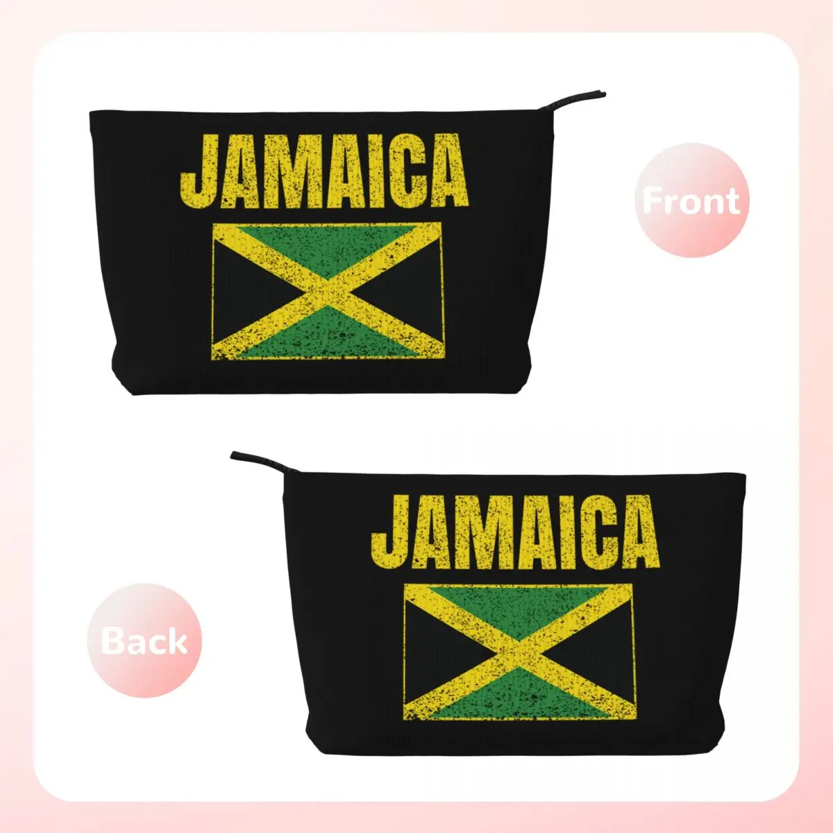 Custom Travel Jamaica Country Jamaican Flag Toiletry Bag Corduroy Makeup Cosmetic Organizer for Women Storage Dopp Kit Box