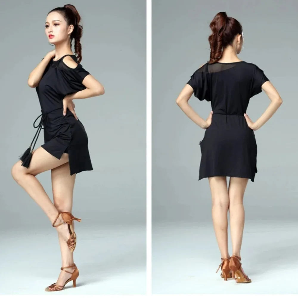 

Elegant Summer Latin Dance Dresses Competition, Adult Women Dancewear Top,Slim Training Practice Stylish Casual Party Prom Dress