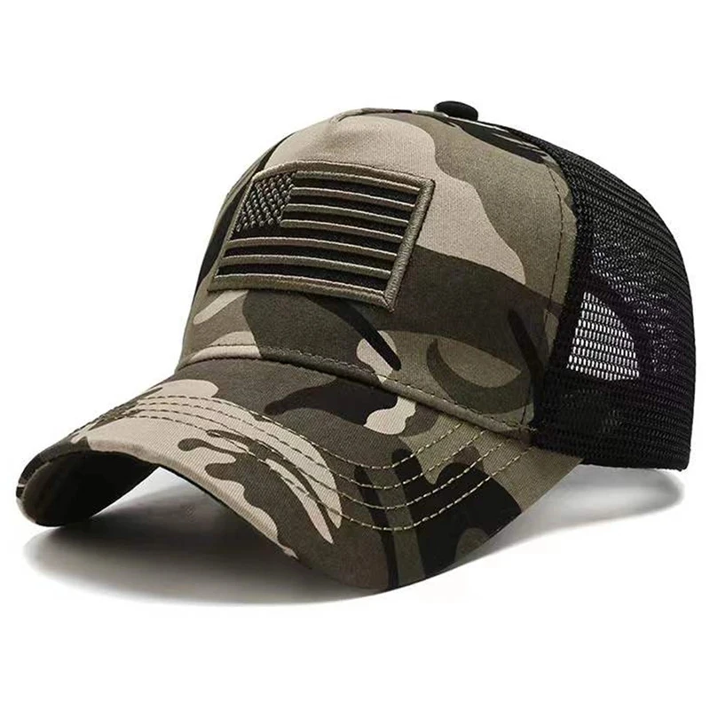 USA Flag Mesh Baseball Cap Summer Breathable Hat Men Women Tactical Hats Unisex Hip Hop Caps Outdoor Sport Trucker Hats