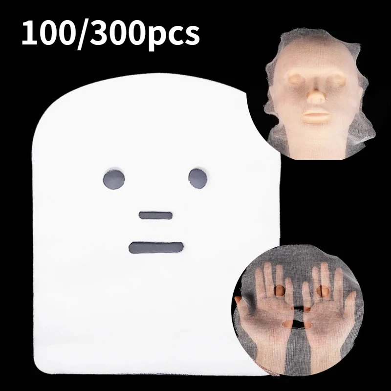 100/300 stuks puur katoenen wegwerp gezichtsmasker voor schoonheidssalon, niet irriterend zacht gaasmasker met hoge wateropname, doe-het-zelf
