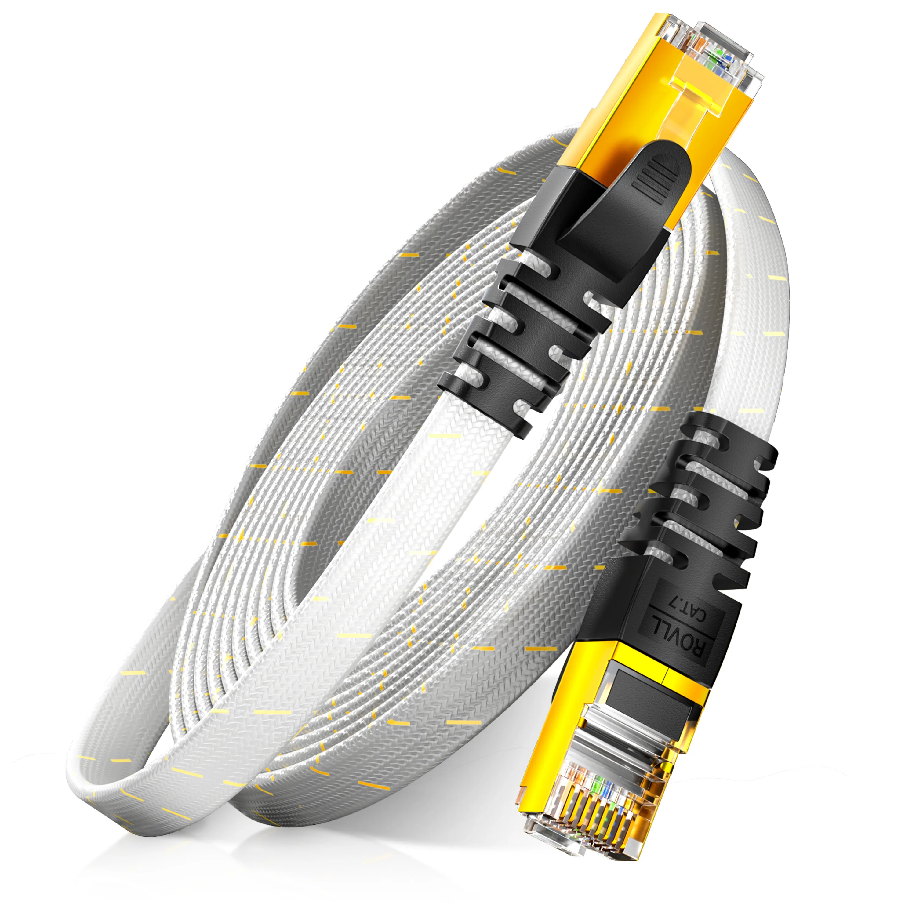 ROVLL Cat7 STP الإنترنت كابل التصحيح المسطح 10Gbps 30AWG كابل إيثرنت ل LAN الكمبيوتر راوتر مودم الكمبيوتر PS4 كابل التصحيح #1