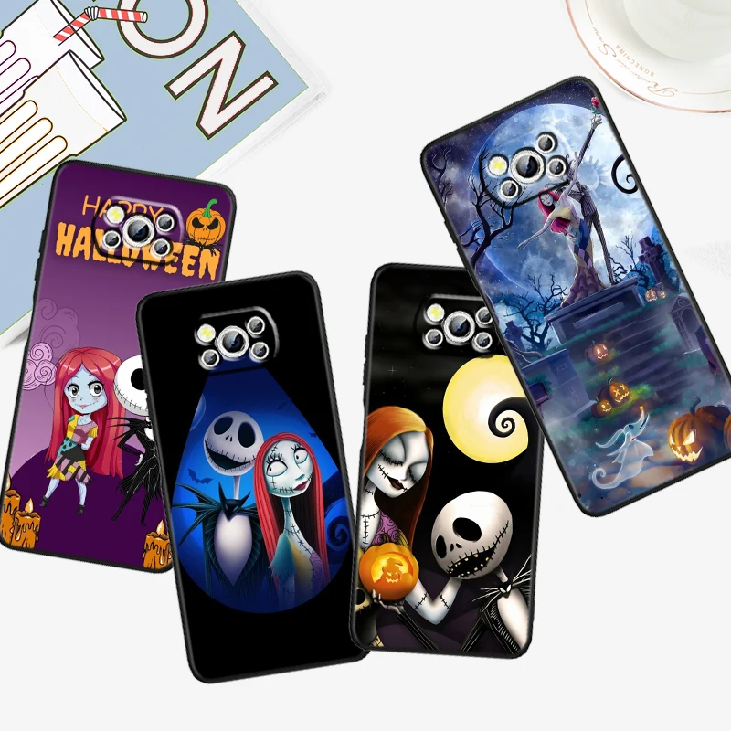 Fun Nightmare Before Christmas For Xiaomi Mi Poco F5 F4 F3 X6 X5 X4 X3 M6 M5 M5S M4 M3 C65 Pro GT NFC 5G Black Funda Phone Case