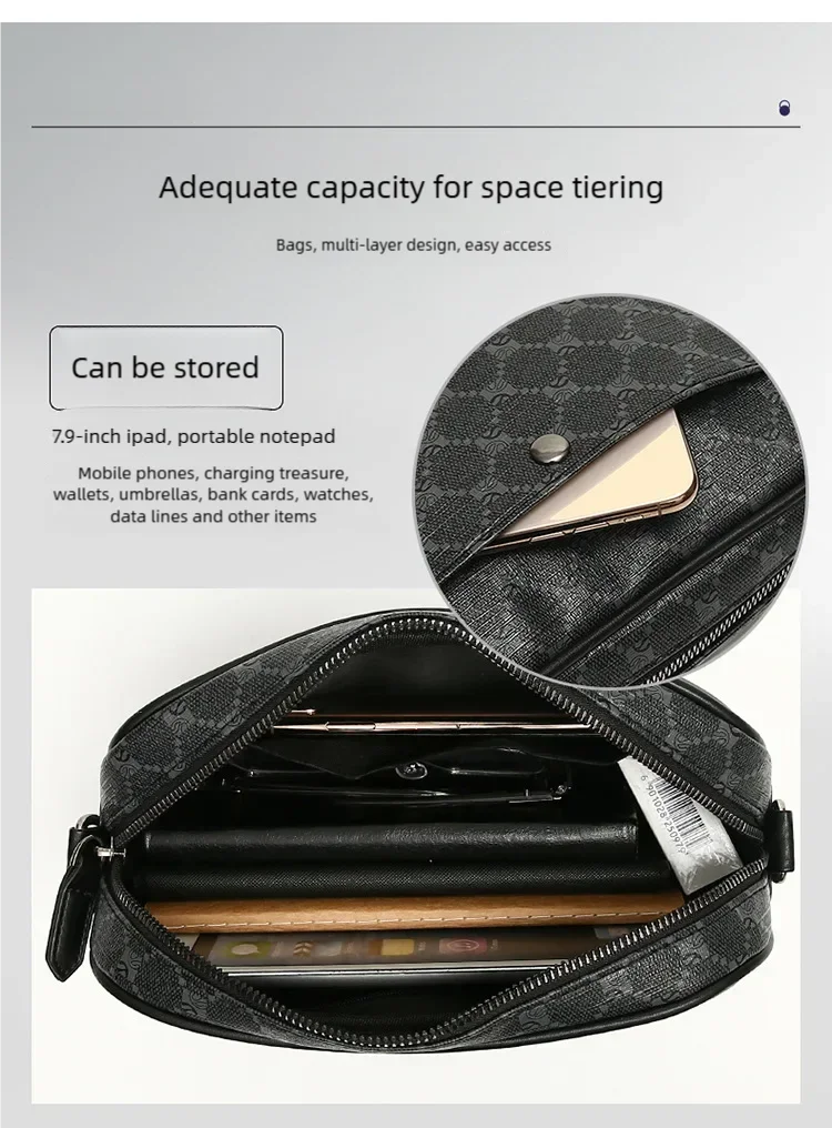 Men's multifunctional printed single shoulder  bag messenger casual versatile crossbody workwear